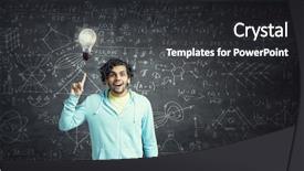  Presentation with seeking - Colorful presentation enhanced with man thinking and seeking new backdrop and a dark gray colored foreground