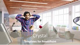  Presentation with seeking - Cool new theme with man thinking and seeking new idea concept backdrop and a gray colored foreground