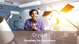  Presentation with seeking - Slide set having man thinking and seeking new idea concept background and a gray colored foreground