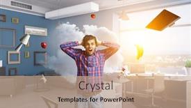  Presentation with seeking - Slide deck with man-thinking-and-seeking-new background and a coral colored foreground