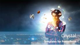  Presentation with seeking - Slide deck consisting of man-thinking-and-seeking-new background and a teal colored foreground