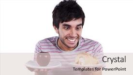  Presentation with eat - Audience pleasing presentation theme consisting of apple and a cake isolated backdrop and a lemonade colored foreground