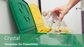  Presentation with plastic bottle - Amazing presentation design having man-throws-the-plastic-bottle backdrop and a ocean colored foreground