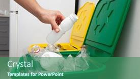  Presentation with plastic bottle - Colorful slide set enhanced with man-throws-the-plastic-bottle backdrop and a ocean colored foreground