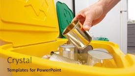  Presentation with garbage - Amazing presentation design having man-throws-the-tin backdrop and a gold colored foreground