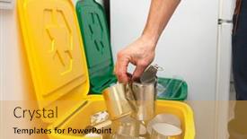  Presentation with container - Beautiful slides featuring man-throws-the-tin backdrop and a yellow colored foreground