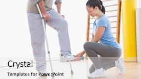  Presentation with helping man mountain - Cool new presentation design with man to walk in fitness backdrop and a white colored foreground