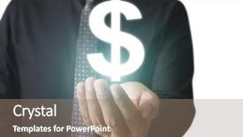  Presentation with money online - Beautiful slide set featuring online button with money icon backdrop and a coral colored foreground