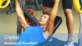  Presentation with personal training - PPT layouts with man training with personal coach background and a teal colored foreground