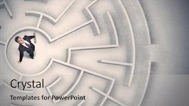  Presentation with business - Amazing theme having man trapped in a circular backdrop and a  colored foreground