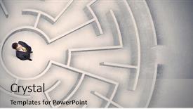  Presentation with maze - Slide deck consisting of man trapped in a circular background and a  colored foreground