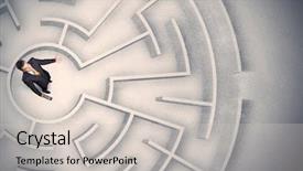  Presentation with maze - Audience pleasing theme consisting of man trapped in a circular backdrop and a light gray colored foreground