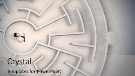  Presentation with maze - PPT layouts with man trapped in a circular background and a light gray colored foreground