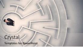  Presentation with maze - Slides with man trapped in a circular background and a  colored foreground