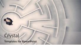  Presentation with maze - Presentation design consisting of man trapped in a circular background and a soft green colored foreground