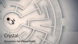  Presentation with maze - PPT theme with man trapped in a circular background and a light gray colored foreground
