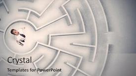  Presentation with maze - Beautiful theme featuring man trapped in a circular backdrop and a light gray colored foreground