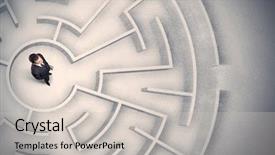  Presentation with maze - Audience pleasing PPT layouts consisting of man trapped in a circular backdrop and a light gray colored foreground