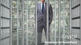  Presentation with prison - Beautiful presentation design featuring man-trapped-in-prison backdrop and a gray colored foreground