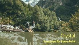  Presentation with woods - Amazing slide set having man-traveler-alone-with-backpack backdrop and a violet colored foreground