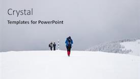  Presentation with magical - Presentation design with man-trekking-in-magical-frozen background and a lemonade colored foreground