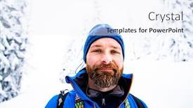  Presentation with magical - Slide deck featuring man-trekking-in-magical-frozen background and a white colored foreground