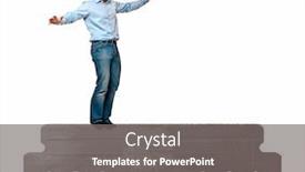  Presentation with blade - Cool new PPT theme with man try to balance on razor blade backdrop and a gray colored foreground