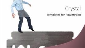  Presentation with razor - Presentation design featuring man try to walk on razor blade background and a white colored foreground