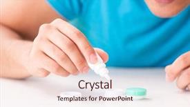  Presentation with contact lens - PPT theme featuring man trying contact lenses background and a lemonade colored foreground