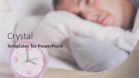  Presentation with insomnia - Amazing PPT layouts having man-trying-to-sleep backdrop and a light gray colored foreground