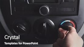  Presentation with car air conditioning - Theme with man turning on air conditioner background and a dark gray colored foreground