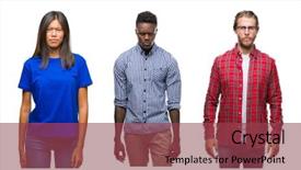  Presentation with people collage - Amazing presentation theme having man unhappy - collage of group of young backdrop and a violet colored foreground