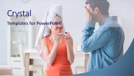  Presentation with husband and wife 3 d - PPT layouts having man unhappy - wife and husband looking background and a sky blue colored foreground