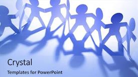  Presentation with holding hands - PPT theme featuring man united - group of people holding hands background and a light blue colored foreground