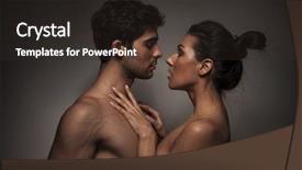  Presentation with sex - Beautiful presentation theme featuring man up - overhead close up portrait backdrop and a tawny brown colored foreground