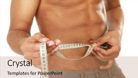  Presentation with measurement - Presentation theme consisting of body measure - man use measurement tape background and a coral colored foreground