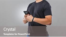  Presentation with mobile use - Amazing presentation theme having man use mobile phone sync backdrop and a  colored foreground