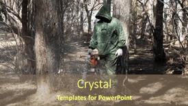  Presentation with park - Presentation theme featuring man-uses-a-handheld-blower background and a violet colored foreground