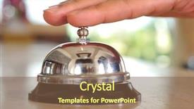  Presentation with hotel - PPT layouts with man using a hotel bell background and a tawny brown colored foreground