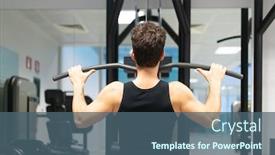  Presentation with machine - Presentation having man-using-a-lat-machine background and a ocean colored foreground