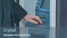  Presentation with atm - Slide set having man-using-atm background and a ocean colored foreground