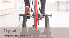  Presentation with trainer - Theme consisting of man using cycle trainer background and a mint green colored foreground