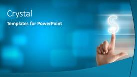  Presentation with mobile gps application - Slide deck with man using financial application background and a gray colored foreground