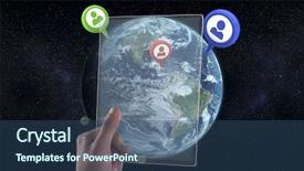  Presentation with man relaxing on massage table - PPT theme enhanced with man using glass digital tablet background and a ocean colored foreground