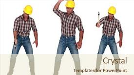  Presentation with object detection using deep neural networks - Cool new PPT theme with man using hatchet backdrop and a cream colored foreground