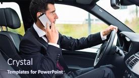  Presentation with driving - Theme consisting of man-using-his-phone background and a  colored foreground