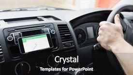  Presentation with navigation - Cool new PPT layouts with man using his smartphone as navigation system backdrop and a black colored foreground