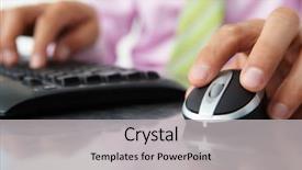  Presentation with close up of sundew drosera - Colorful PPT layouts enhanced with man using keyboard and mouse backdrop and a  colored foreground