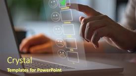  Presentation with leave - Theme consisting of man-using-laptop-with-graphic background and a tawny brown colored foreground