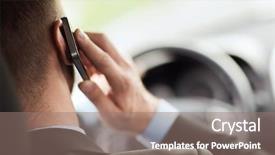  Presentation with distracted driving - Slide set enhanced with man using phone while driving background and a gray colored foreground